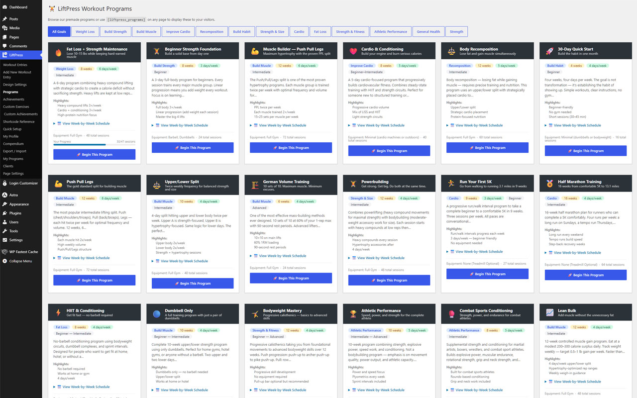 Programs page