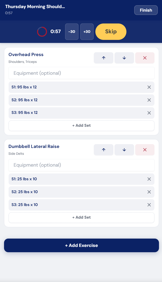 LiftPress Active Workout Mode Add-On